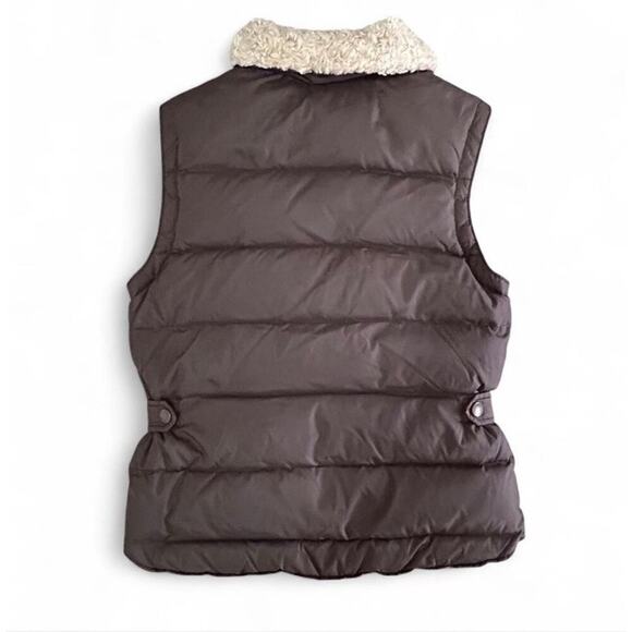 Vintage Y2K American Eagle Women’s Brown Down Quilted Puffer Vest Sherpa XS - Picture 6 of 6
